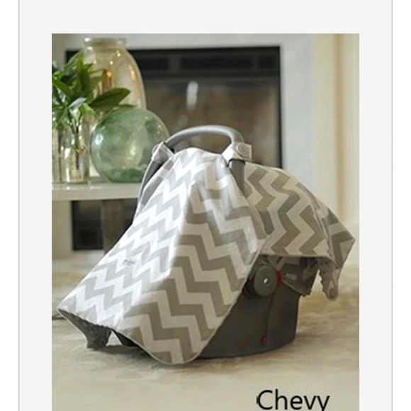 Car Seat Canopy neutral chevron grey - Picture 2 of 9